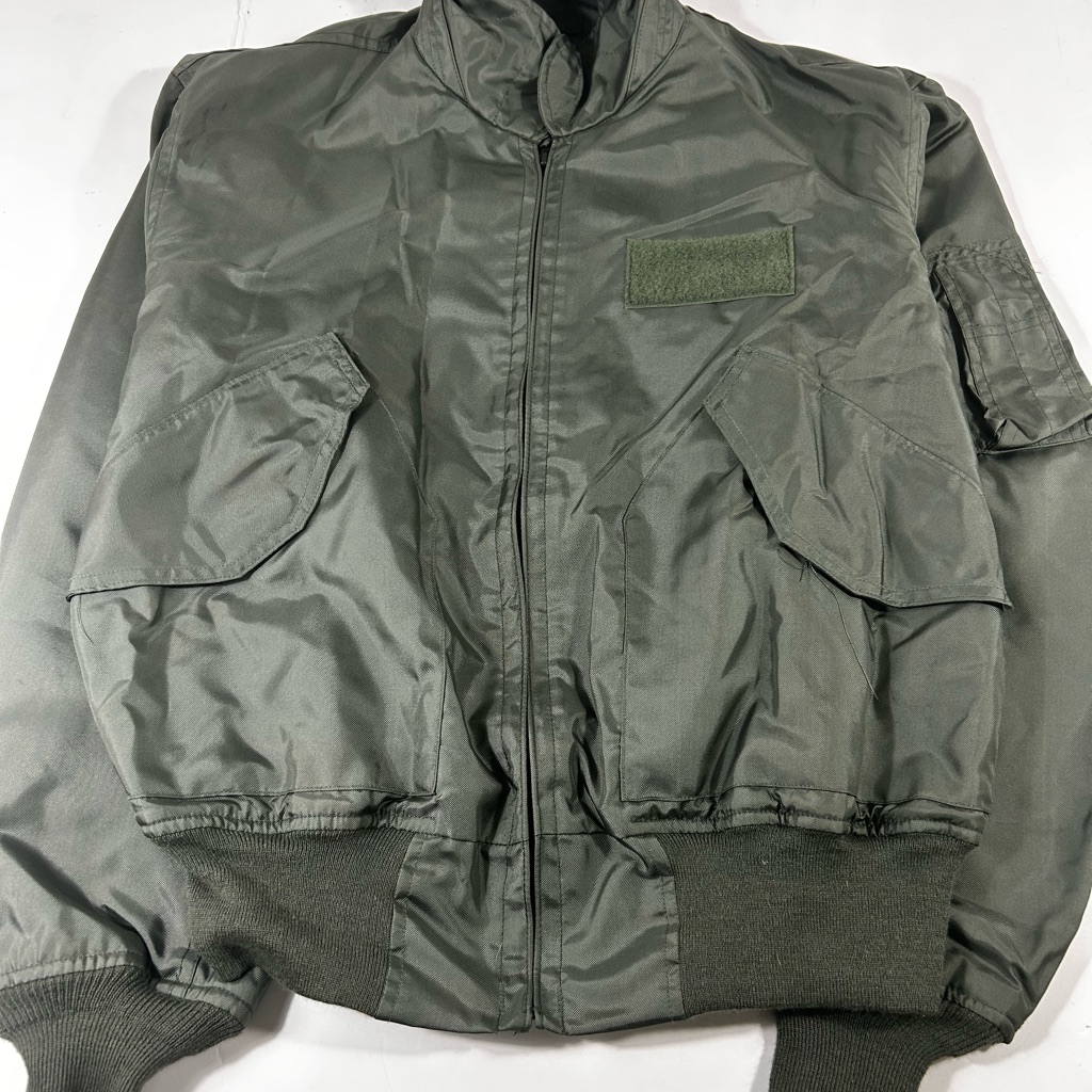 Olive Green Military Field Jacket With Weather-Resistant Fabric